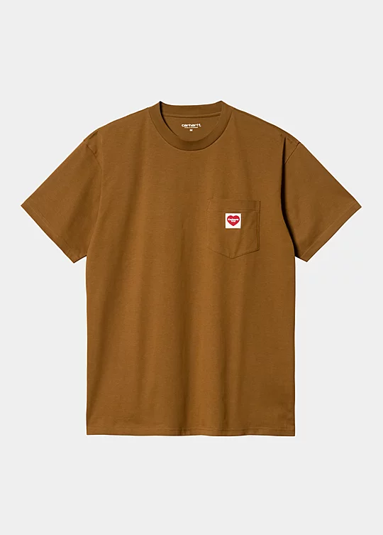 Carhartt WIP Short Sleeve Pocket Heart T-Shirt in Marrone