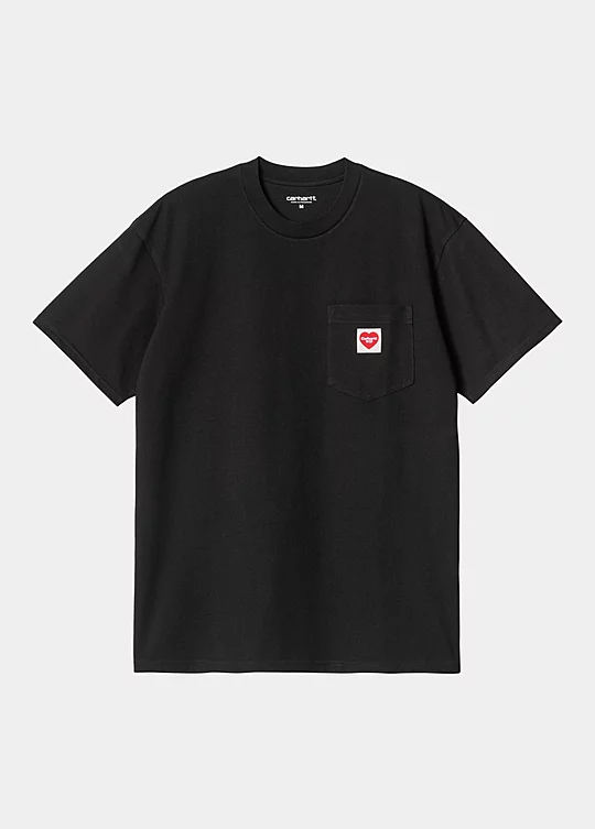 Carhartt WIP Short Sleeve Pocket Heart T-Shirt in Schwarz