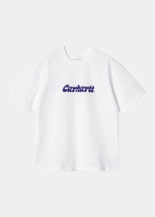 Carhartt WIP Women’s Short Sleeve Liquid Script T-Shirt Blanc