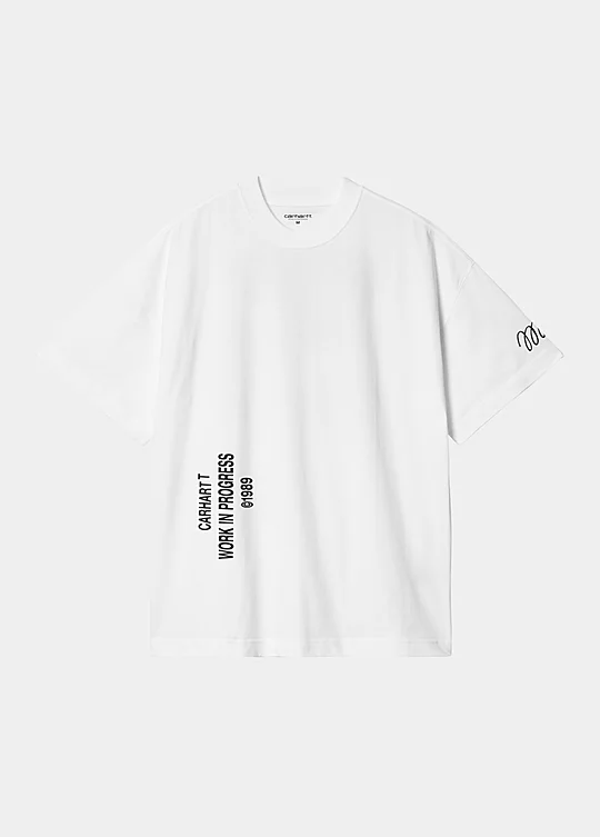 Carhartt WIP Short Sleeve Signature T-Shirt in Bianco