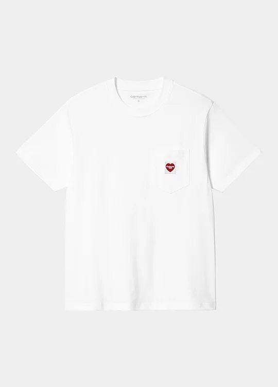 Carhartt WIP Women’s Short Sleeve Pocket Heart T-Shirt em Branco