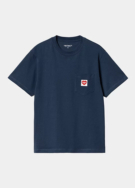 Carhartt WIP Women’s Short Sleeve Pocket Heart T-Shirt in Blu