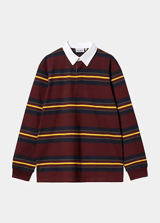 Carhartt WIP Long Sleeve Oregon Rugby Shirt in Rosso