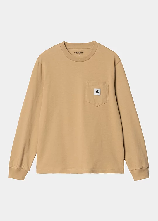 Carhartt WIP Women’s Long Sleeve Pocket T-Shirt in Brown