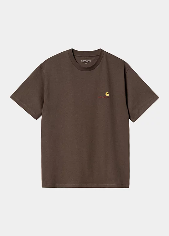 Carhartt WIP Women’s Short Sleeve American Script T-Shirt in Brown