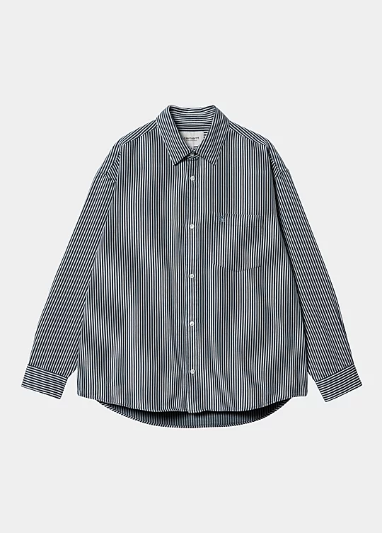 Carhartt WIP Long Sleeve Kyle Shirt in Blu