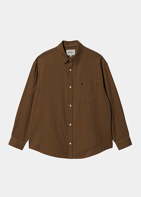 Carhartt WIP Long Sleeve Kyle Shirt in Brown