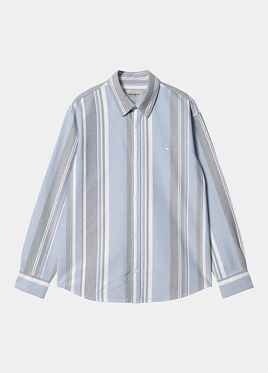 Carhartt WIP Long Sleeve Dwyer Shirt in Blu