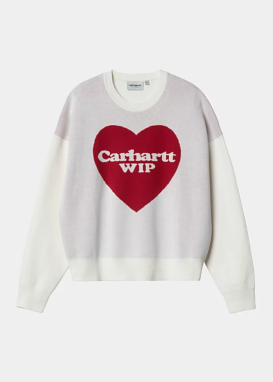 Carhartt WIP Women’s Heart Sweater em Branco