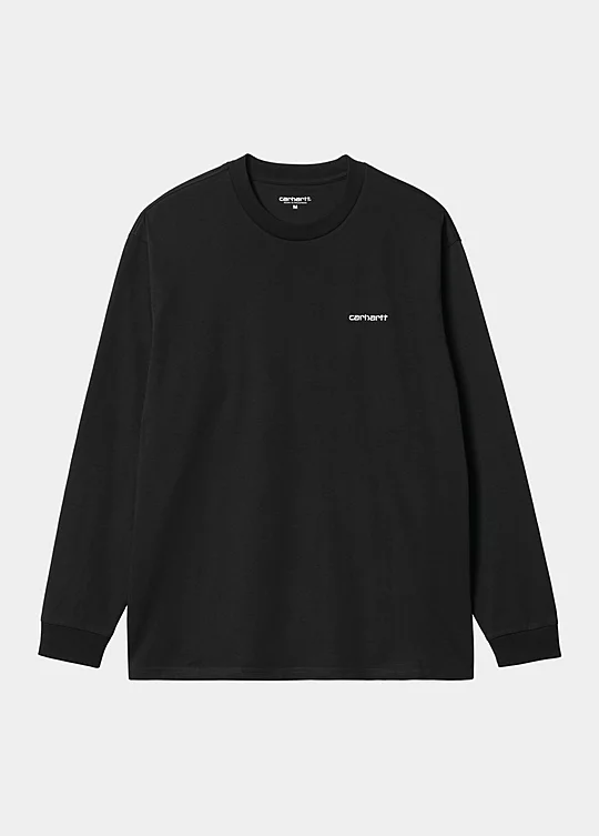 Carhartt WIP Long Sleeve Script Embroidery T-Shirt in Black