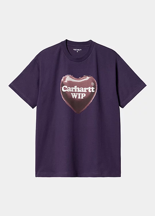 Carhartt WIP Short Sleeve Heart Balloon T-Shirt in Lilla