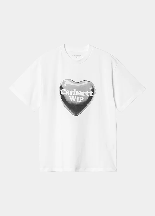 Carhartt WIP Women’s Short Sleeve Heart Balloon T-Shirt in Bianco