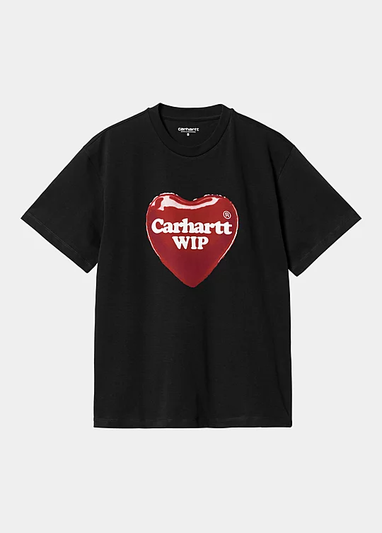 Carhartt WIP Women’s Short Sleeve Heart Balloon T-Shirt in Nero