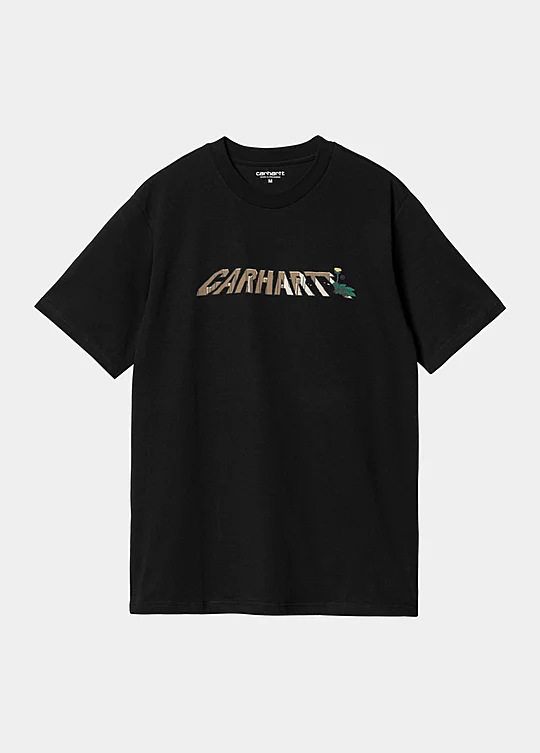 Carhartt WIP Short Sleeve Dandelion Script T-Shirt in Nero