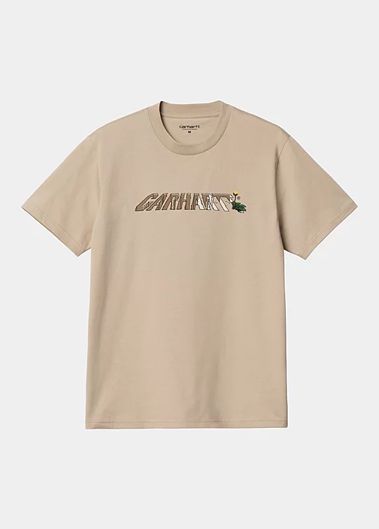 Carhartt WIP Short Sleeve Dandelion Script T-Shirt in Beige