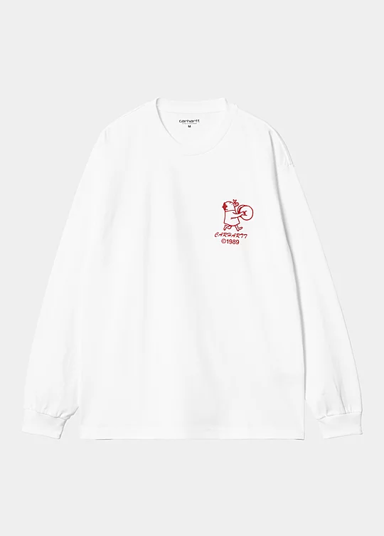 Carhartt WIP Long Sleeve Delicious Frequencies T-S Blanc