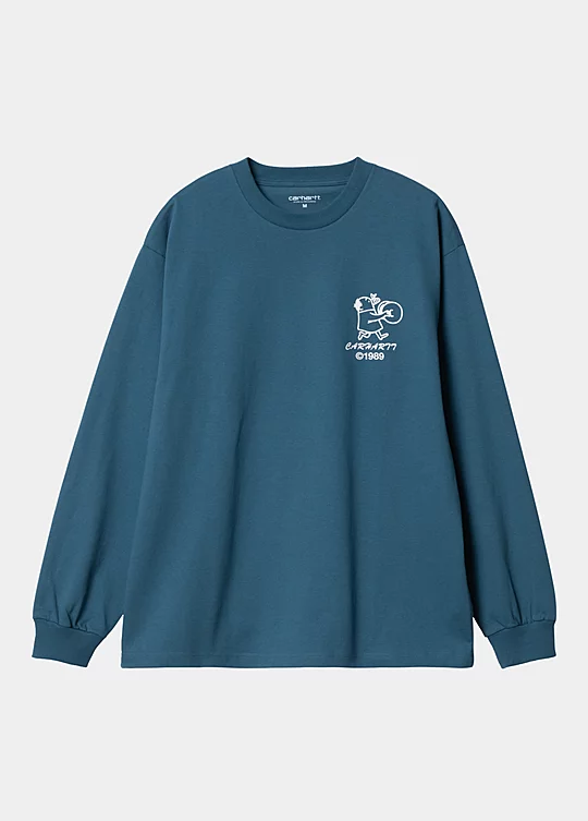 Carhartt WIP Long Sleeve Delicious Frequencies T-S in Blue