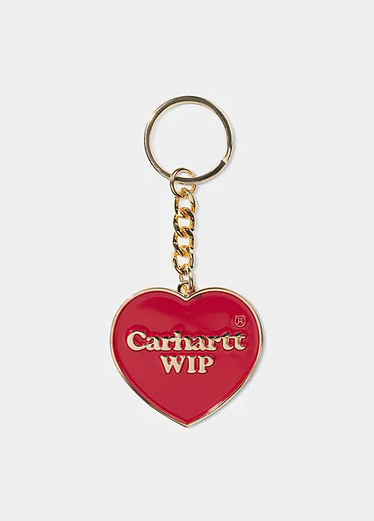 Carhartt WIP Heart Keychain in Rosso