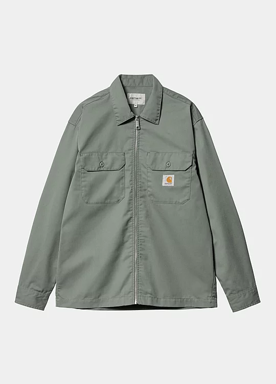 Carhartt WIP Long Sleeve Craft Zip Shirt in Green
