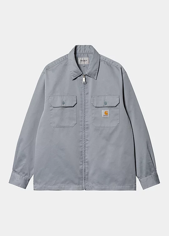 Carhartt WIP Long Sleeve Craft Zip Shirt in Blue