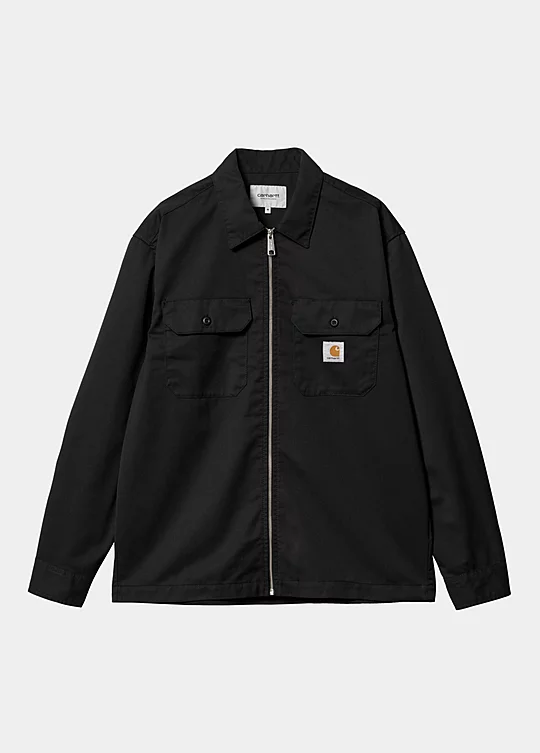 Carhartt WIP Long Sleeve Craft Zip Shirt in Black