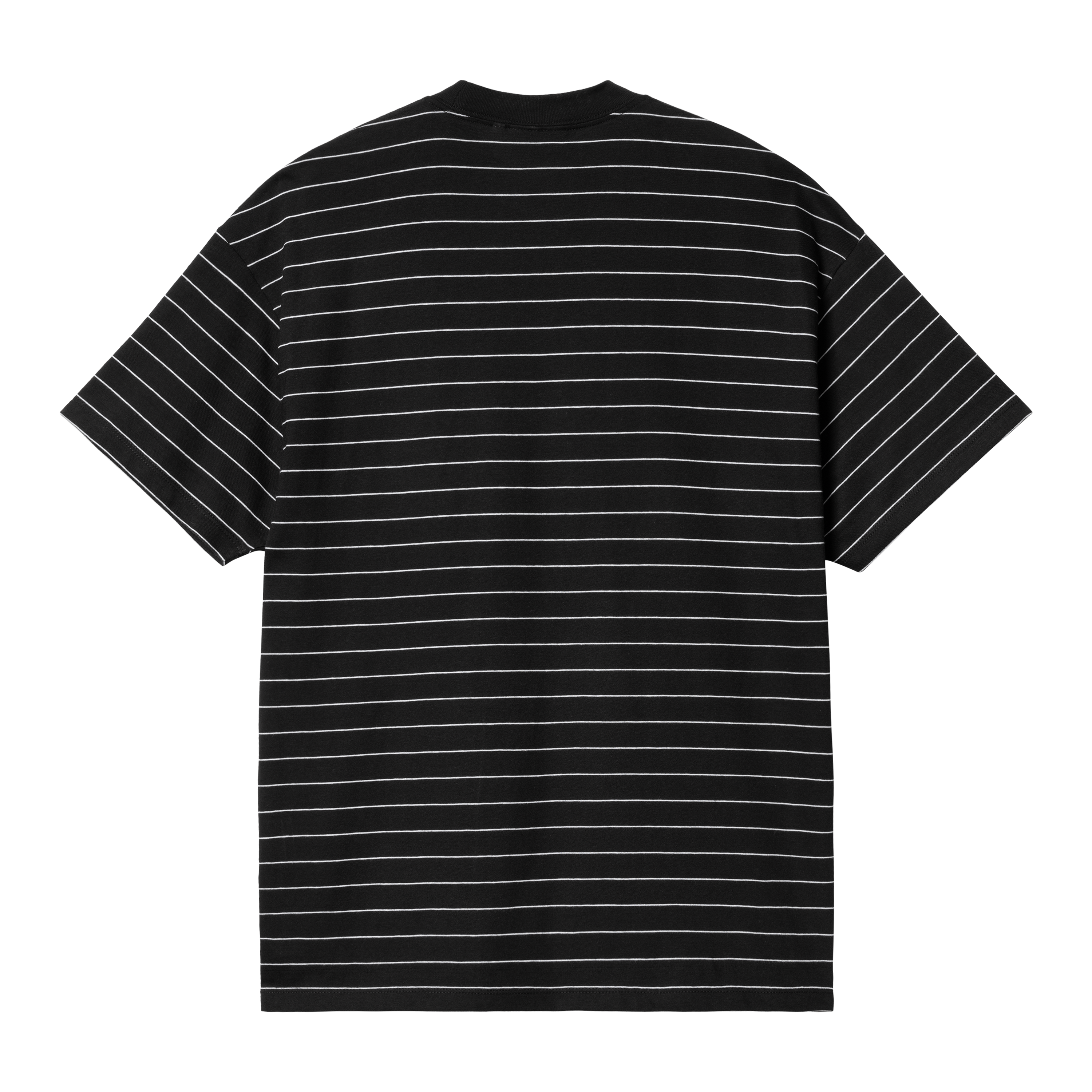 horizontal black and white striped shirt