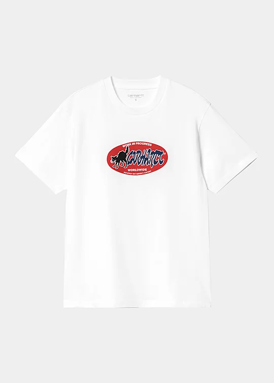 Carhartt WIP Women’s Short Sleeve Cat Sticker T-Shirt in White