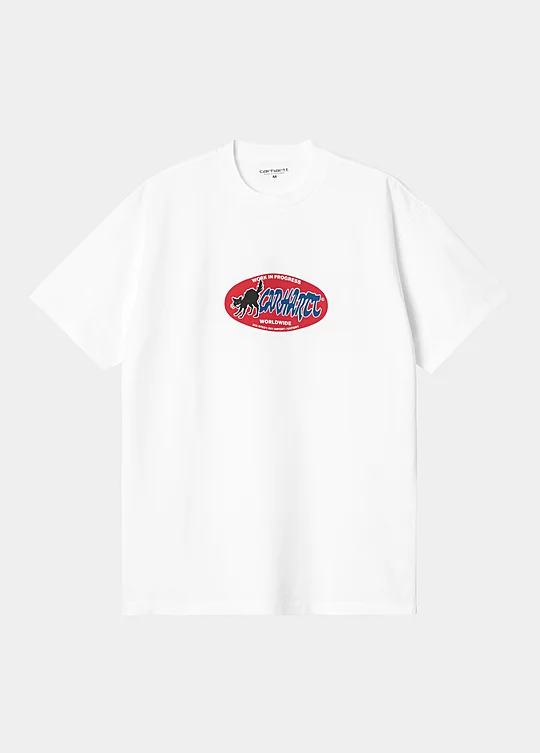 Carhartt WIP Short Sleeve Cat Sticker T-Shirt em Branco