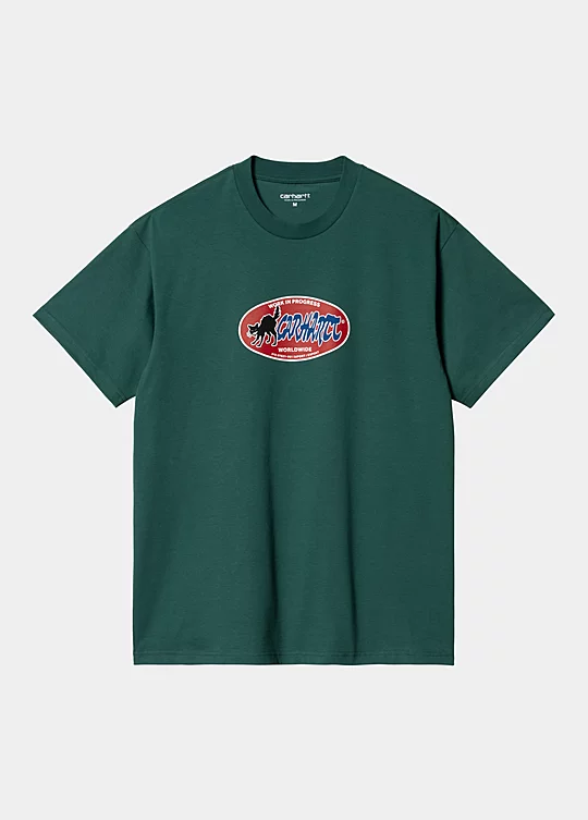 Carhartt WIP Short Sleeve Cat Sticker T-Shirt em Verde