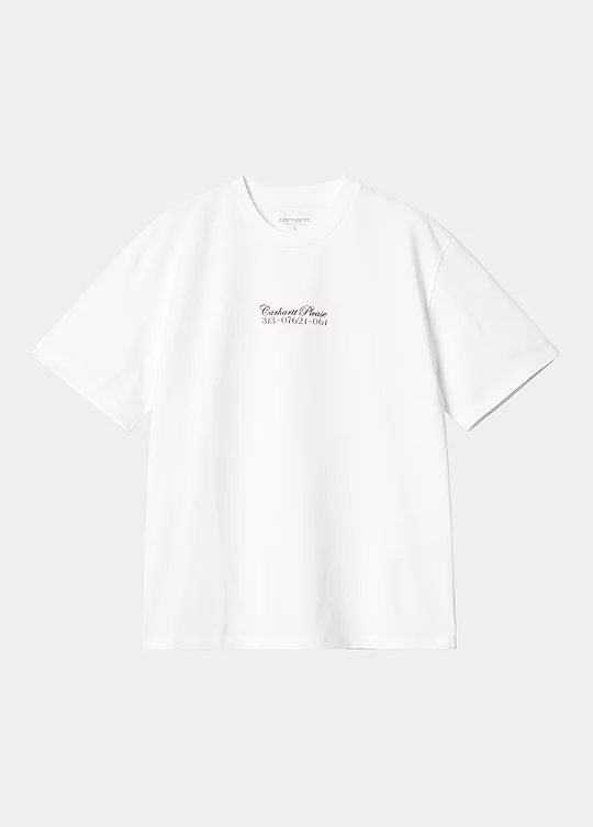 Carhartt WIP Women’s Short Sleeve Carhartt Please T-Shirt em Branco