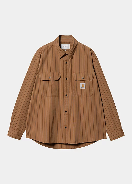 Carhartt WIP Long Sleeve Orlean Shirt em Castanho