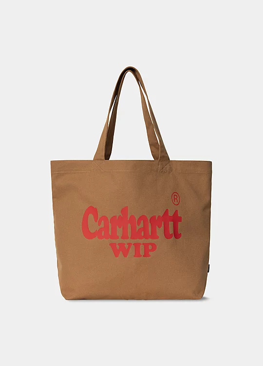 Carhartt WIP Canvas Graphic Tote Large in Braun