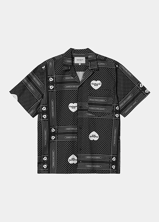 Carhartt WIP Short Sleeve Heart Bandana Shirt in Black