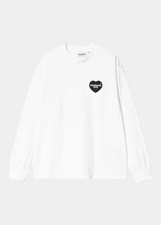 Carhartt WIP Women’s Long Sleeve Heart Bandana T-Shirt in Bianco