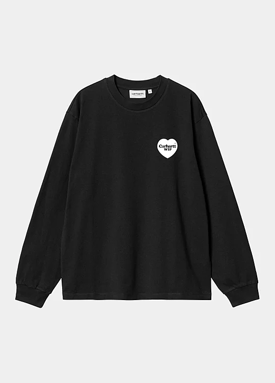 Carhartt WIP Women’s Long Sleeve Heart Bandana T-Shirt in Nero