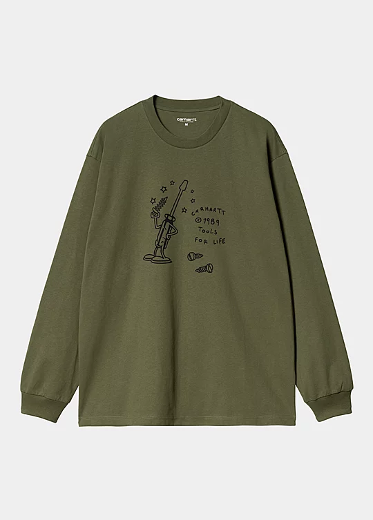 Carhartt WIP Long Sleeve Tools For Life T-Shirt in Verde