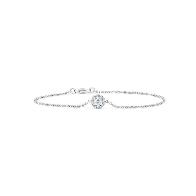 My First De Beers Aura bracelet with a round brilliant diamond in white gold