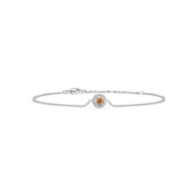 Aura bracelet with a fancy brown round brilliant diamond in white gold