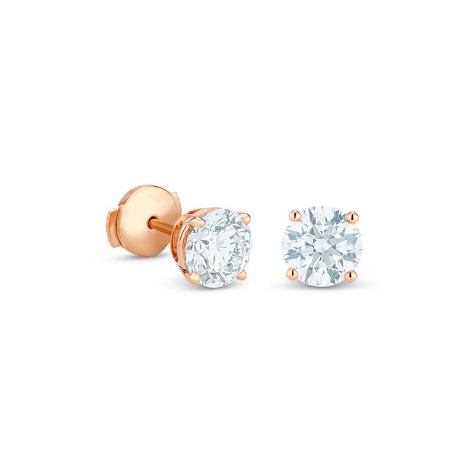 DB Classic stud earrings with round brilliant diamonds in rose gold_TEST_EN_0203 1626