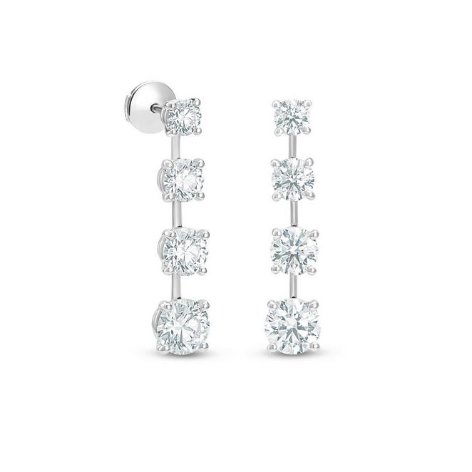 Drops of Light earrings with round brilliant diamonds in platinum