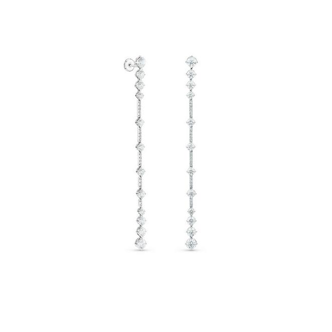 Arpeggia one line earrings in white gold