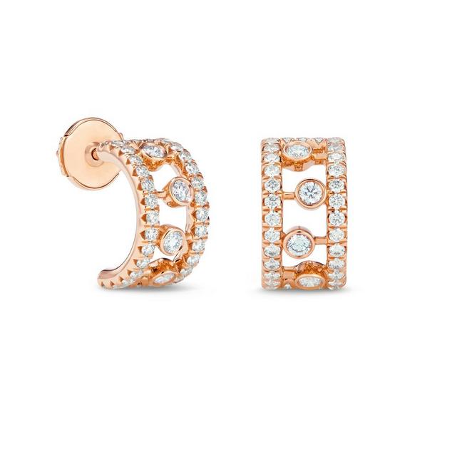 Dewdrop small hoop earrings in rose gold