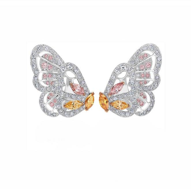 Portraits of Nature by De Beers Monarch Butterfly Orange Earrings