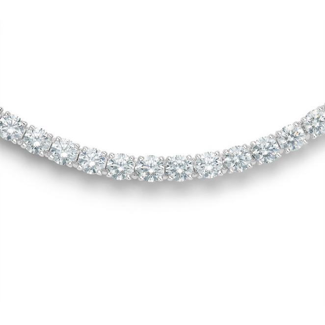 DB Classic eternity line necklace with 0.25 ct round brilliant diamonds in white gold