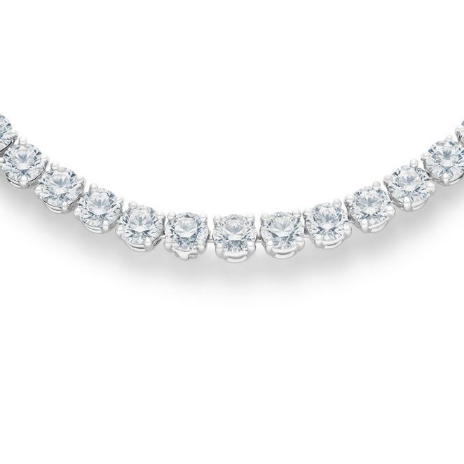 DB Classic eternity line graduated necklace with 0.13-0.30 ct round brilliant diamonds in white gold