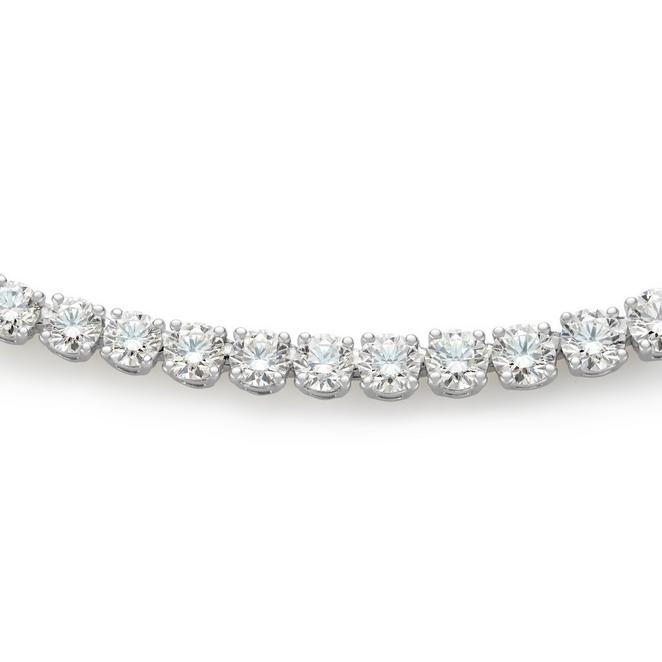 DB Classic eternity line graduated necklace with 0.05-0.15 ct round brilliant diamonds in white gold