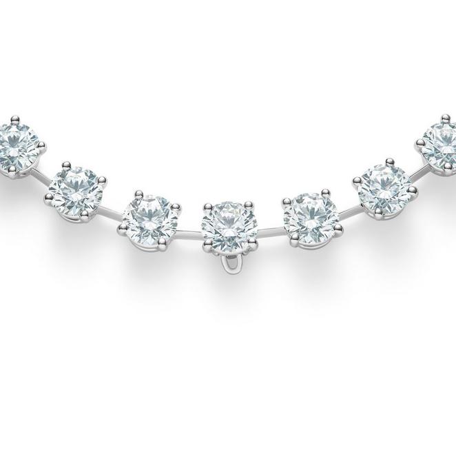 Drops of Light graduated necklace with round brilliant diamonds in platinum