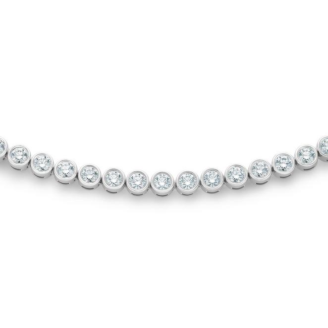 DB Classic eternity line bezel-set necklace with round brilliant diamonds in white gold