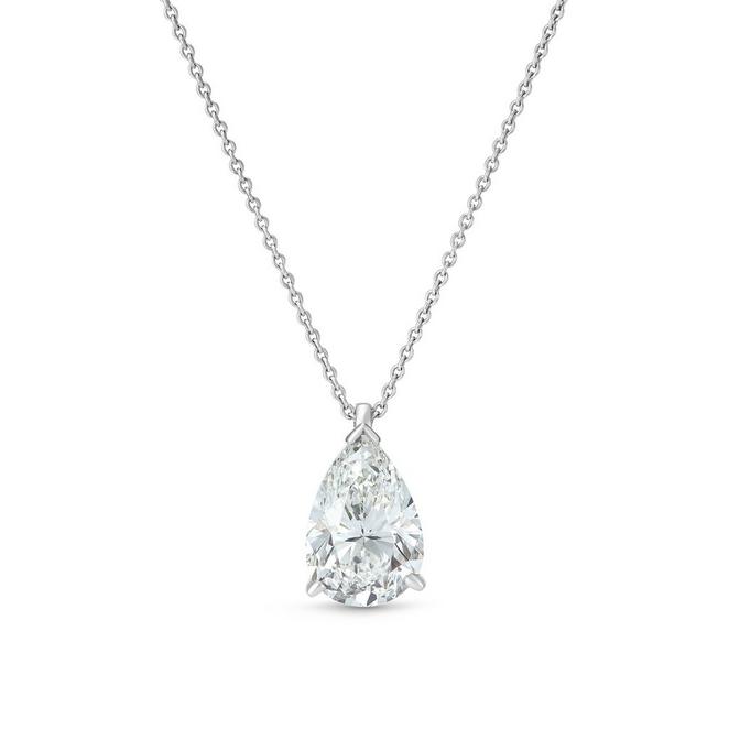 DB Classic pendant with a large pear-shaped diamond in platinum