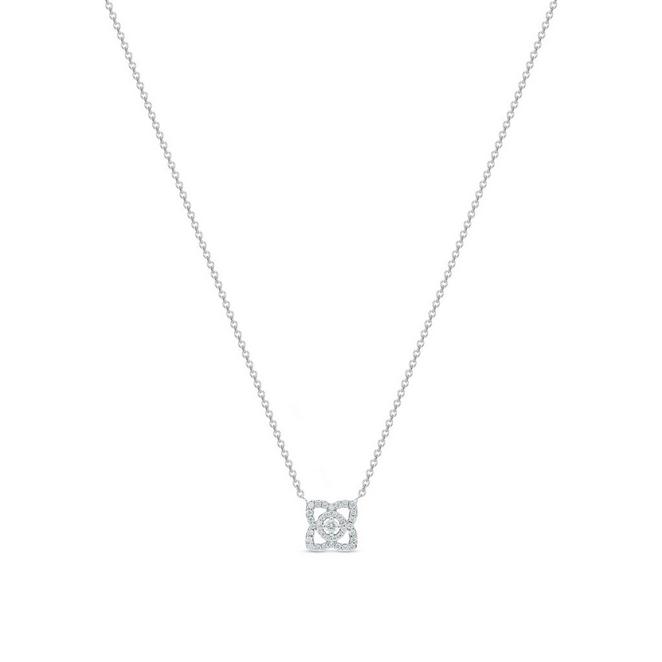 Enchanted Lotus pendant with diamonds in white gold